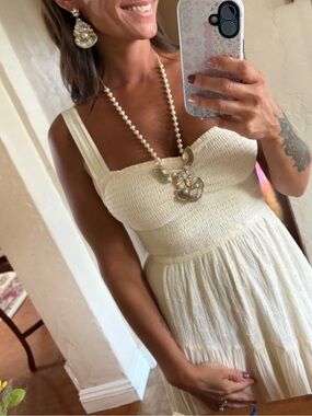 Chloe + Isabel Adjustable Rose Gold Blush Pearl and Crystal Bib Necklace
